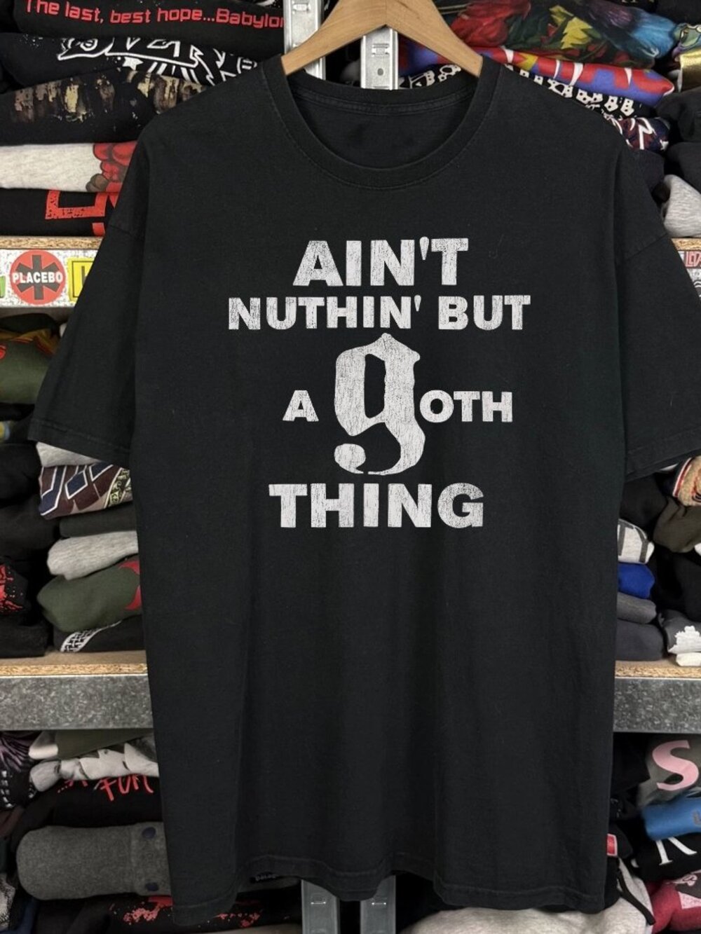 Rare Marilyn Manson Aint Nuthin But A Goth Thing Washed Black Tee
